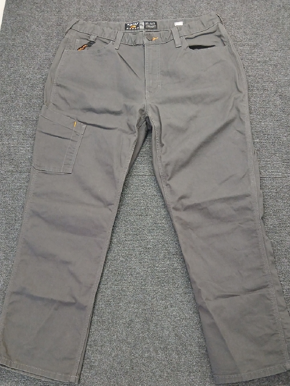 ARIAT REBAR M4 Relaxed Straight Men's Gray Utility Work Pants SZ 36/30